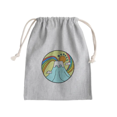 japan mount Fuji rainbow Mini Drawstring Bag