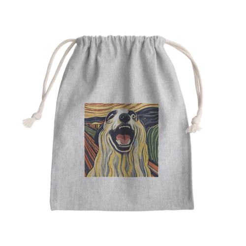 アート風！犬ちゃんの叫び！ Mini Drawstring Bag