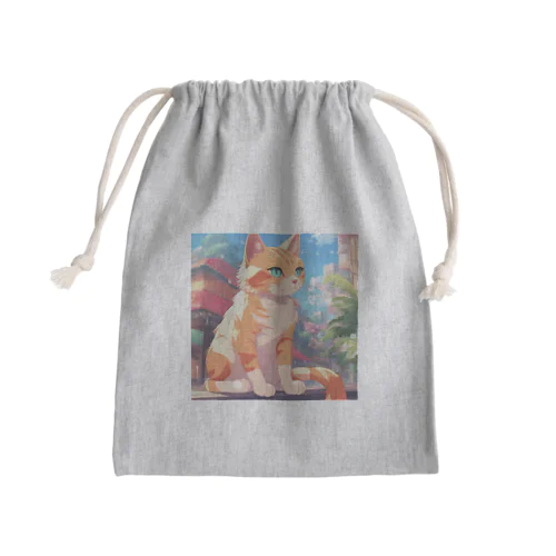窓辺に佇む、かわいらしい猫ちゃんの姿🐱✨ Mini Drawstring Bag