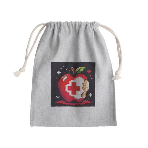 ドット絵リンゴと赤十字 Mini Drawstring Bag