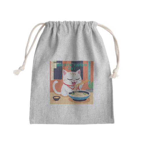 HAKATA RAMEN CAT Mini Drawstring Bag