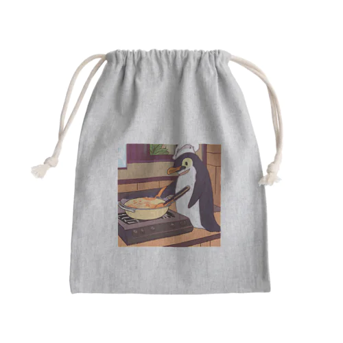 クッキングペンギン Mini Drawstring Bag