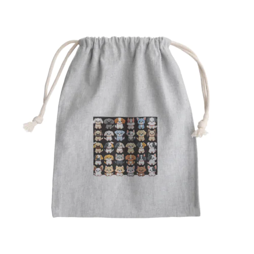 イッヌ大集合 Mini Drawstring Bag