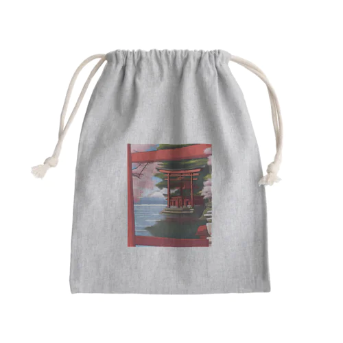 鳥居と桜 Mini Drawstring Bag