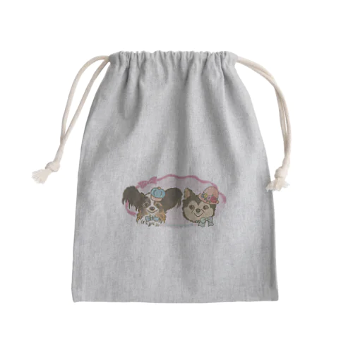 れおまるくんとみんちゃんのリボン Mini Drawstring Bag