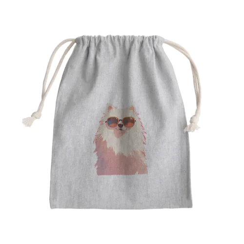 サングラスをかけた、かわいい犬 Marsa 106 Mini Drawstring Bag