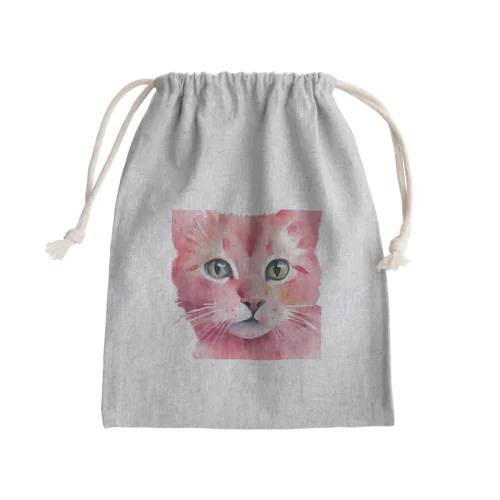 ピンクの猫ちゃんやで Mini Drawstring Bag