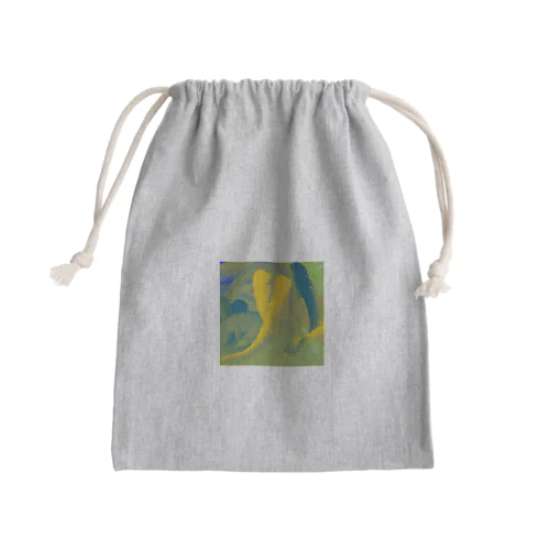 緑と黄色と青緑の混色 Mini Drawstring Bag