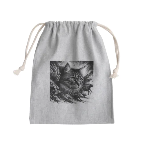 躍動感ある、、ネコ Mini Drawstring Bag