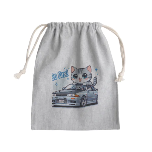 GT-Rと猫の夢のコラボ！ Mini Drawstring Bag