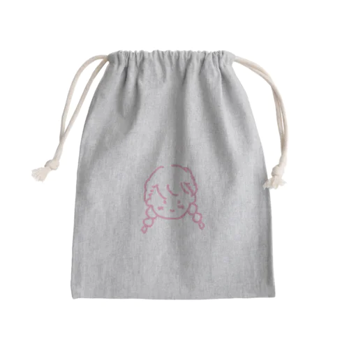 おさげ綾乃ちゃん(淡いピンク) Mini Drawstring Bag