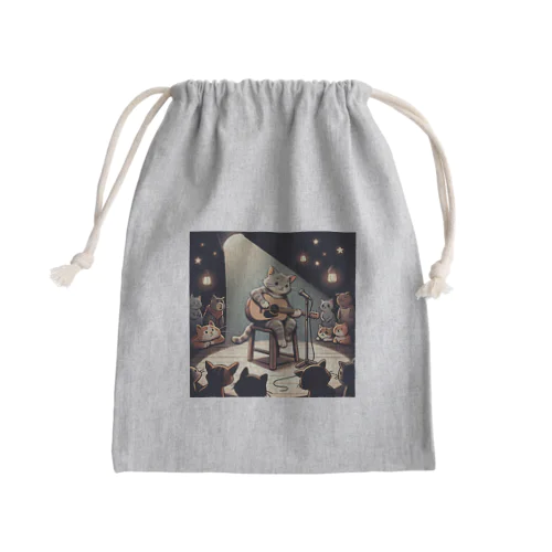 ネコのリサイタル Mini Drawstring Bag