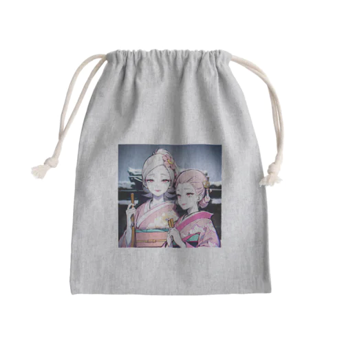 白く透き通る肌の娘達 Mini Drawstring Bag