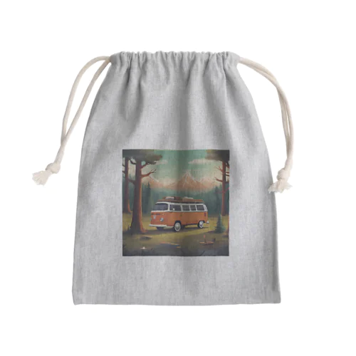 フォルクスワーゲン・バスとキャンピングカーの快適なレジャー車 Mini Drawstring Bag