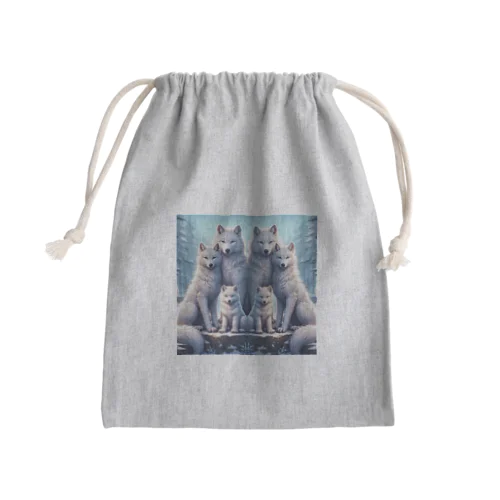 オオカミファミリー Mini Drawstring Bag