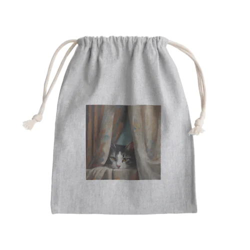 窓辺の覗き猫🐱 Mini Drawstring Bag