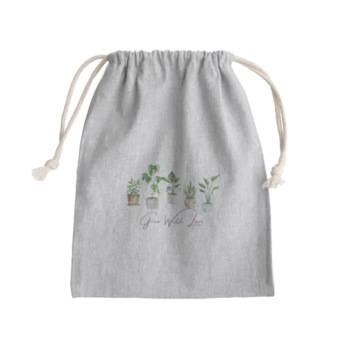 愛で育てる Mini Drawstring Bag