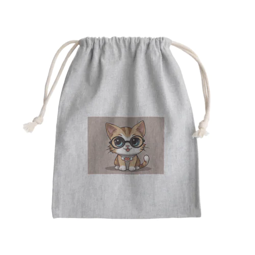 猫　カワイイ　眼鏡をかけている Mini Drawstring Bag