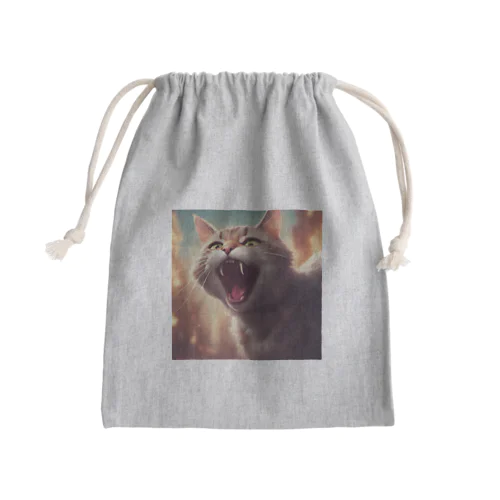 威嚇するねこ Mini Drawstring Bag