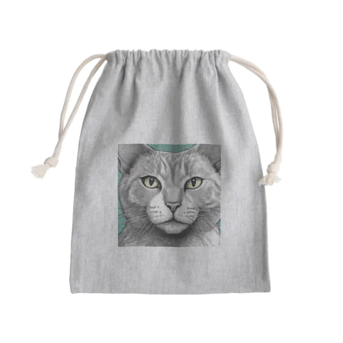 ドアップ猫 Mini Drawstring Bag