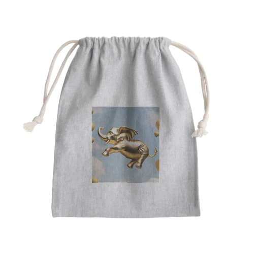 空飛ぶ黄金の象 Mini Drawstring Bag