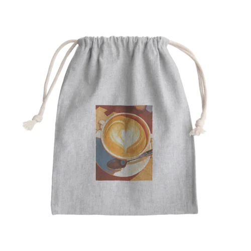 カフェラテで至福の一杯　BLUE PLUM  691 Mini Drawstring Bag