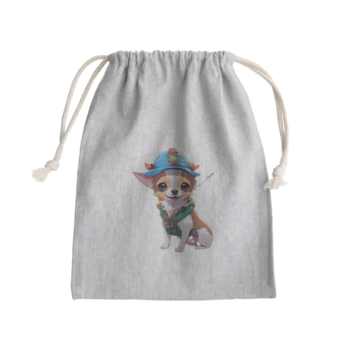 山登りをするチワワ Mini Drawstring Bag