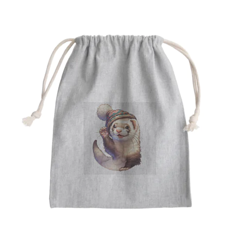 フェレット君ｘ帽子 Mini Drawstring Bag