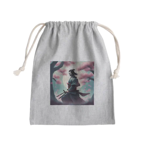 侍と桜 Mini Drawstring Bag