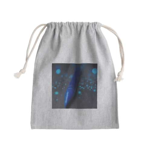 Blue rocket Mini Drawstring Bag