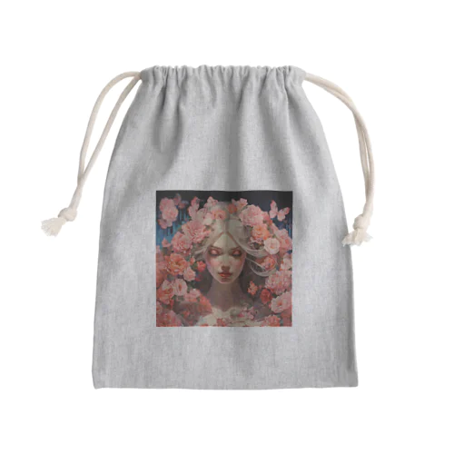 バラの花に囲まれて　なでしこ1478 Mini Drawstring Bag