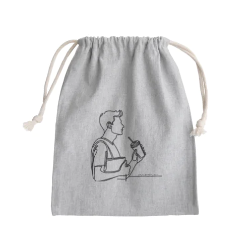 三限終わりの珈琲(男子大学生ver.) Mini Drawstring Bag