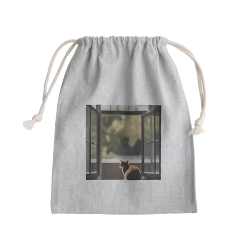 窓際猫 Mini Drawstring Bag