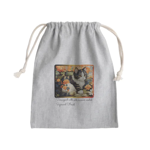 和風な癒しの三毛猫 Mini Drawstring Bag