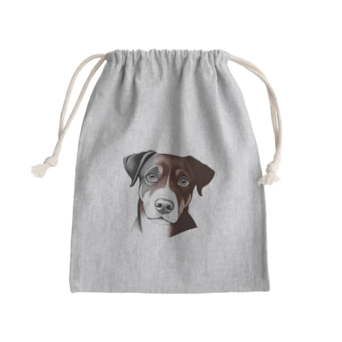 じっと見つめる犬さん Mini Drawstring Bag