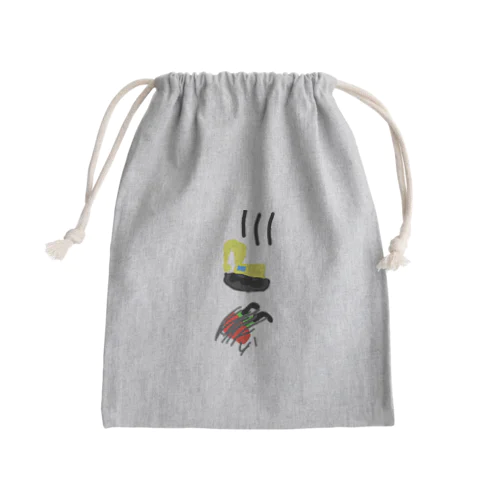 ばくはつにまきこまれてショベルカーがでてきてびっくりしたかえる Mini Drawstring Bag