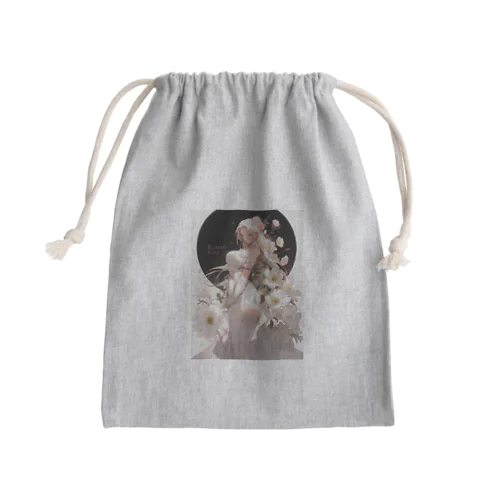 女性と白い花　なでしこ1478 Mini Drawstring Bag
