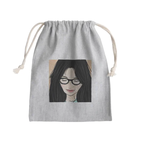 メガネ美人 Mini Drawstring Bag