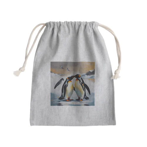 恋の相手に必死に求愛しているペンギン Mini Drawstring Bag