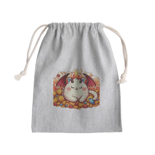 おやすみ！猫ドラゴン　背景透過ver Mini Drawstring Bag