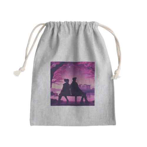 夜桜デート Mini Drawstring Bag