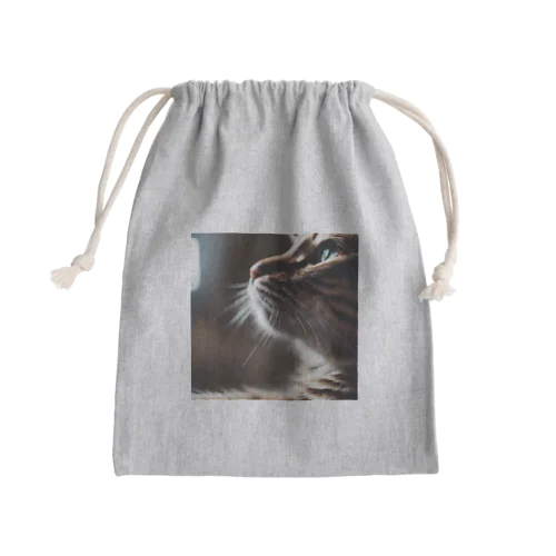 窓辺で風を感じている猫 Mini Drawstring Bag