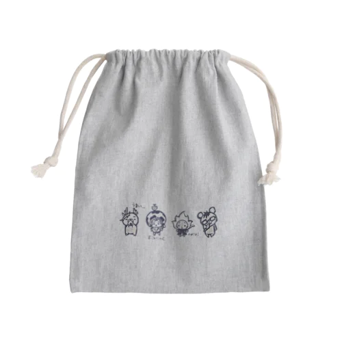 シカ キノ ネコ クマ Mini Drawstring Bag