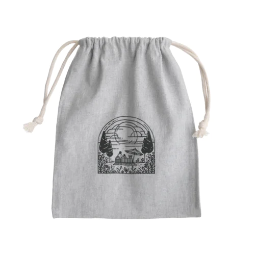  ピクニックの幸せなひととき Mini Drawstring Bag