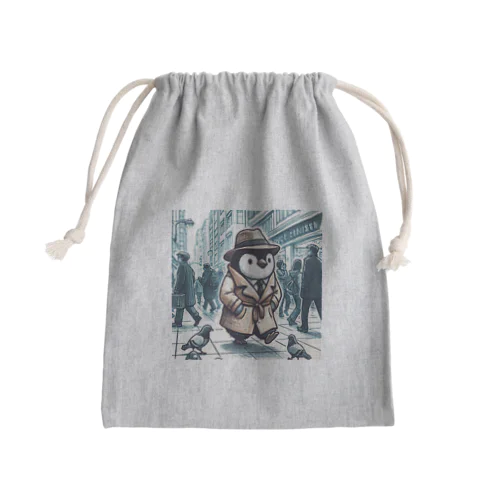 都会ペンギン Mini Drawstring Bag