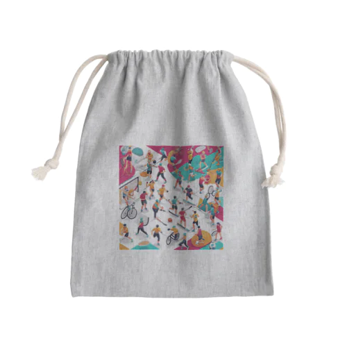 運動さんたち Mini Drawstring Bag