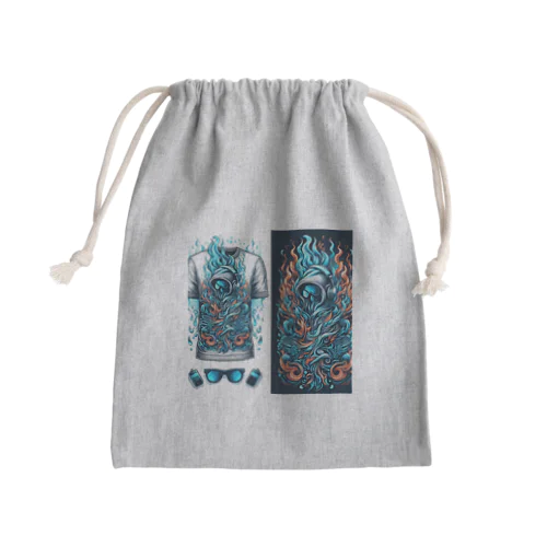 蒼と黄色の炎 Mini Drawstring Bag