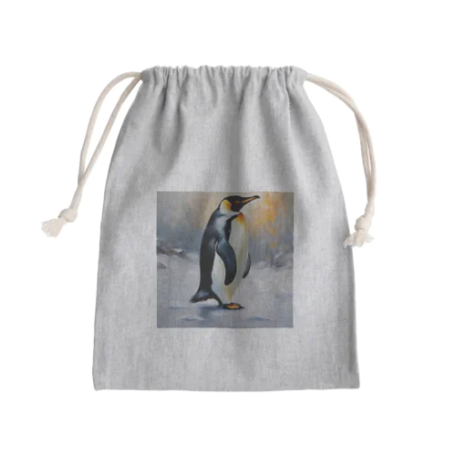 困難に立ち向かう勇敢なペンギン Mini Drawstring Bag