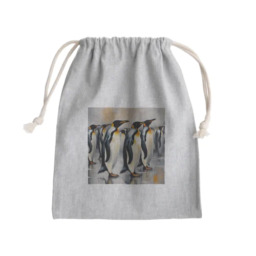 仲間のために自分を奮起するペンギン Mini Drawstring Bag