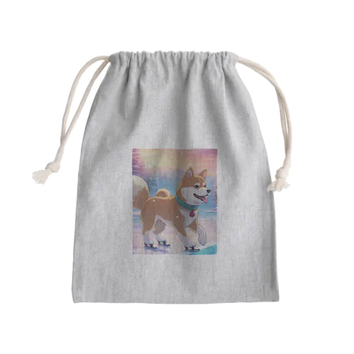 アイススケートする柴犬 Mini Drawstring Bag